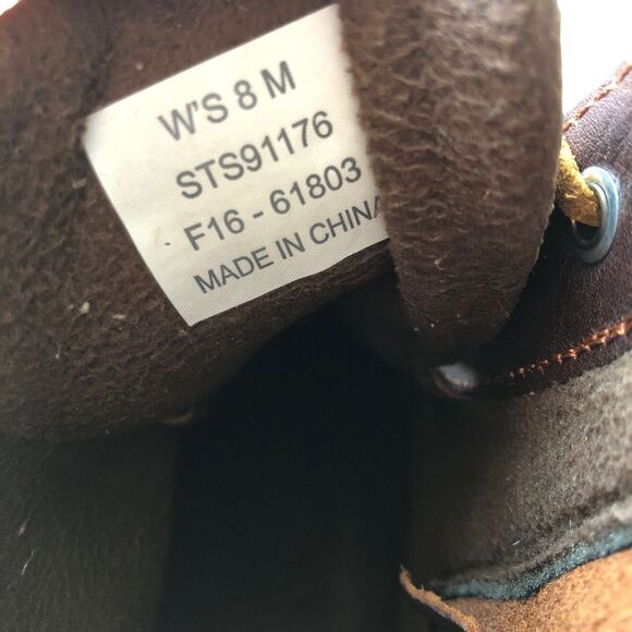 Sperry size 8 Womens Saltwater boots brown leather rubber zip closure - Picture 7 of 8